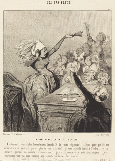 Presidenten ropar högst i rösten: Damer!... av Honoré Daumier