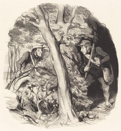 Mötet i skogen av Honoré Daumier