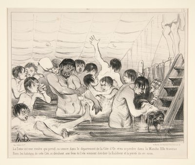 Seine är en flod som har sin källa i departementet Cote d av Honoré Daumier