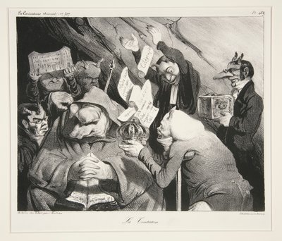 La Tentation. (Frestelse.), pl. 453 från tidskriften La Caricature nr. 217 av Honoré Daumier