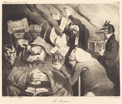 Frestelsen, parodi på en målning av Teniers av Honoré Daumier