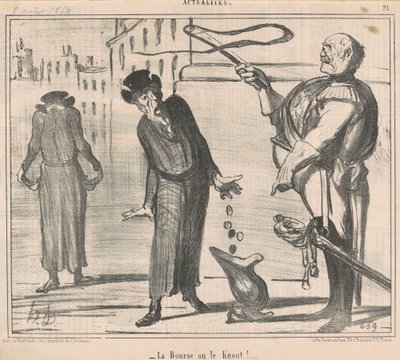 Handväskan eller knuten! av Honoré Daumier