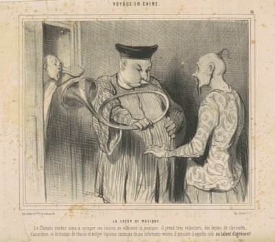 Musiklektionen av Honoré Daumier