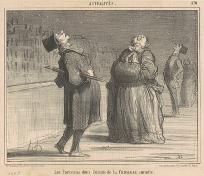 Parisare som väntar på kometen av Honoré Daumier