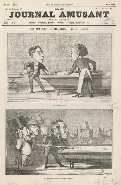 Första lektionen...; En man ... ; Limmad under tejp; Två amatörer från förorten av Honoré Daumier