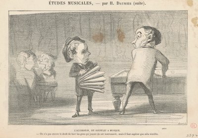 Dragspelet, kallat musikbälg av Honoré Daumier