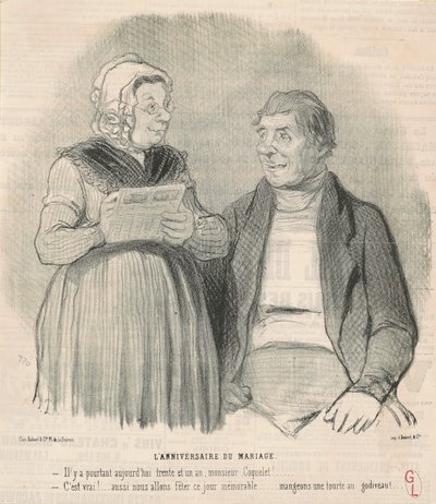 bröllopsdag av Honoré Daumier