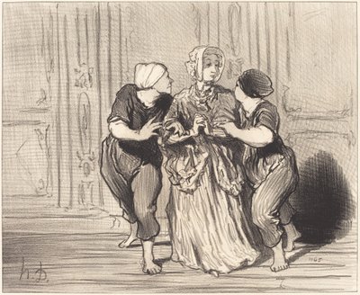 Det rättvisa könet på simskolan av Honoré Daumier