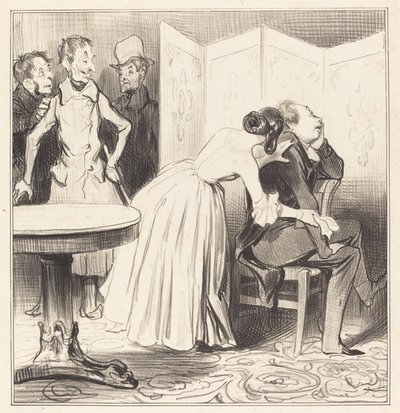 Chevalier des Adrets är älskaren... av Honoré Daumier