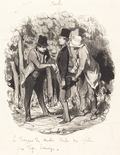 Faran med att... besöka en webbplats som är för vild av Honoré Daumier