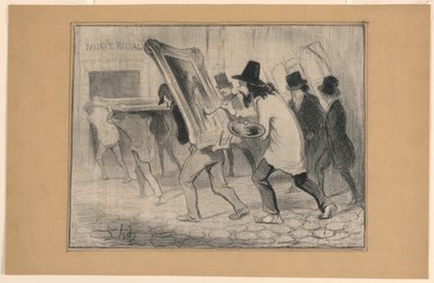 Den sista dagen för mottagandet av målningarna, från Charivari av Honoré Daumier