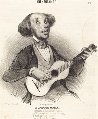 Gitarristen-amatören av Honoré Daumier
