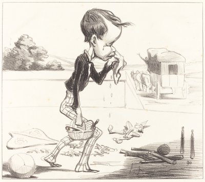 Unga Estancelin är skyldig att återvända till klassen! av Honoré Daumier