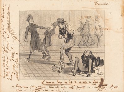 Den nya träbeläggningen... i Paris av Honoré Daumier