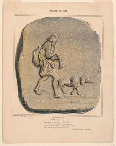 Odysseus återkomst, plåt 7 från den antika historien av Honoré Daumier