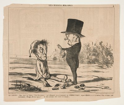 Den lärde - Min vän, Vine, (Vitis Linnaeus.), är under attack vid denna tidpunkt av Honoré Daumier