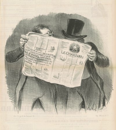 Läser charivari av Honoré Daumier