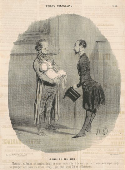 Blåstrumpmake... av Honoré Daumier
