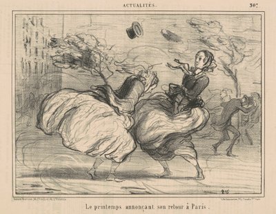 Våren tillkännager att han återvänder till Paris av Honoré Daumier
