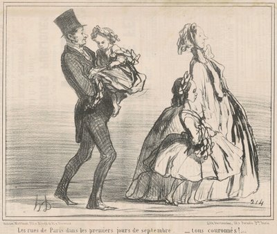Paris gator under de första dagarna av september... av Honoré Daumier