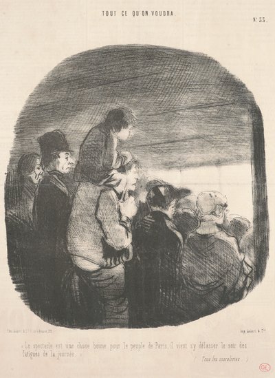 Skådespelet är en bra sak för folket i Paris... av Honoré Daumier
