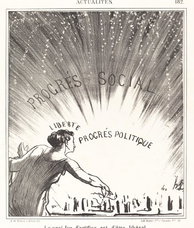 Det verkliga fyrverkeriet är att vara liberal av Honoré Daumier