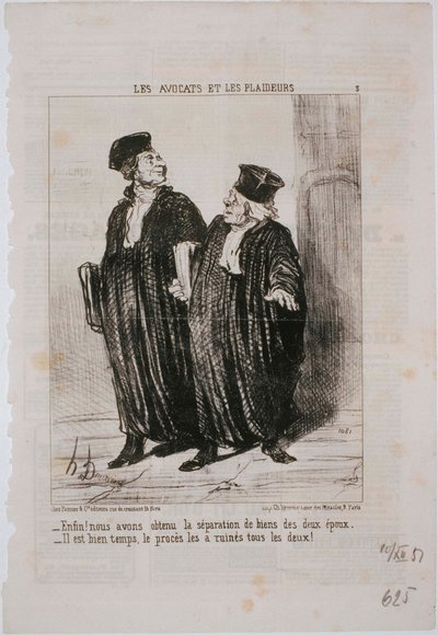 Advokater och målsägande- Äntligen! Vi har separering när det gäller egendom av Honoré Daumier