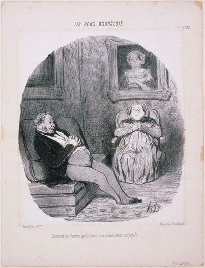 Les Bons Bourgeois- Hur slutar ... En äktenskaplig konversation av Honoré Daumier