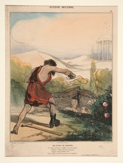 Vulcan nät. Denna stygga låssmed vet att hans fru av Honoré Daumier