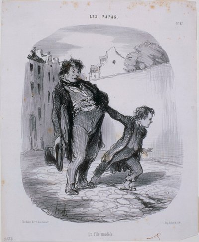 Les Papas- En modell son av Honoré Daumier