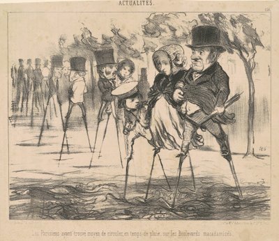 Parisare har hittat ett sätt att ta sig runt... av Honoré Daumier