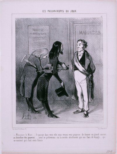 Les Philantropes du Jour: Herr borgmästare ... Besöker din stad ... av Honoré Daumier