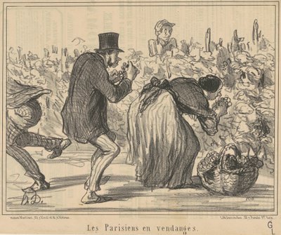 Parisare i druvskörden av Honoré Daumier