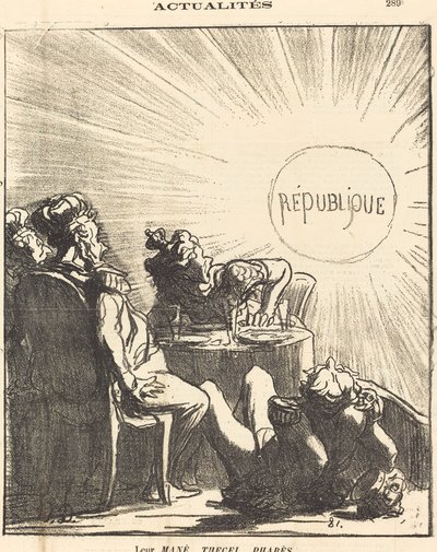 Deras Mané, Thecel, Pharès av Honoré Daumier