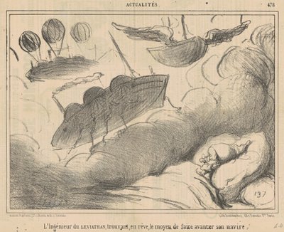 Leviathan-ingenjören hittar i en dröm... av Honoré Daumier