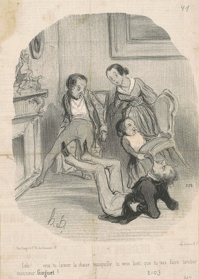Lolo!...skulle du vilja lämna stolen ifred... av Honoré Daumier