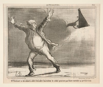 M. Babinet bestämmer sig för att gå och släcka sig själv av Honoré Daumier