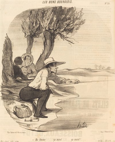 Min fru... den biter... den biter! av Honoré Daumier