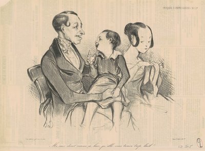 Min syster sa så igår att hon tycker att du är för ful! av Honoré Daumier