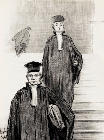 Huvudtrappa av Justitiepalatset, 1848. av Honoré Daumier