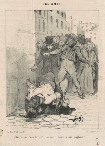 Men värre än jag säger att de är vänner... av Honoré Daumier