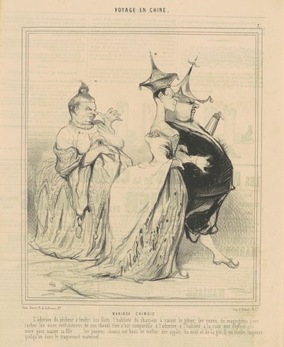 kinesiskt bröllop av Honoré Daumier