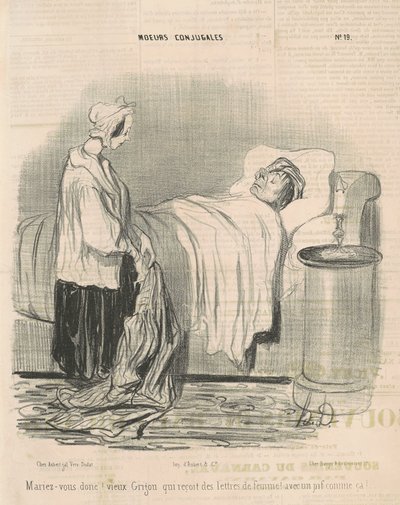 Så gift dig! gamla grigou... av Honoré Daumier
