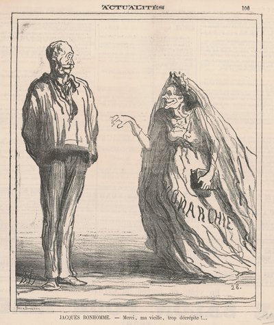 Tack, min gamla, för nedgångna! ... av Honoré Daumier