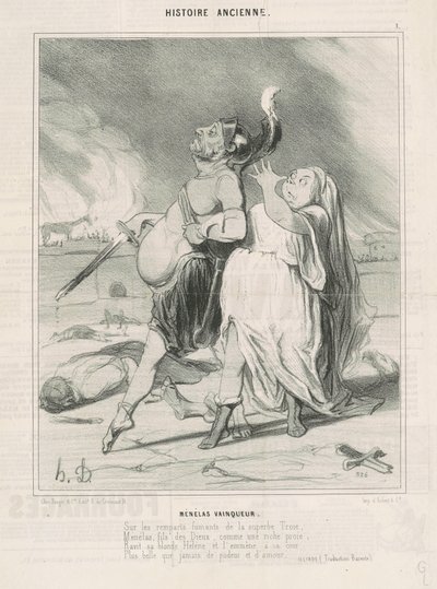 Segerrike Menelaos av Honoré Daumier