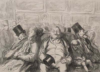 Vila stund i Salongen Carré. av Honoré Daumier