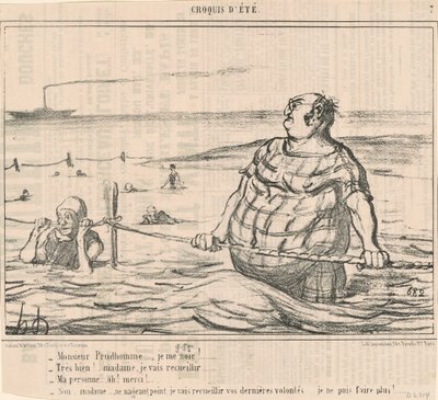 Monsieur Prudhomme... Jag drunknar! ... av Honoré Daumier
