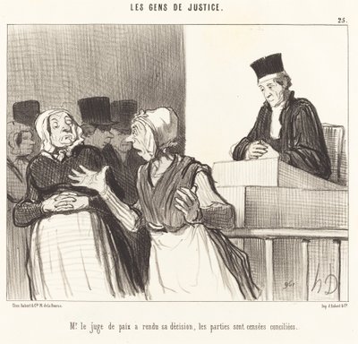Mr. Justice of the Peace har fattat sitt beslut... av Honoré Daumier