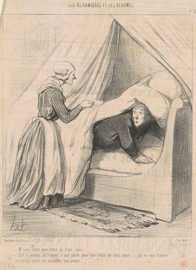 Herrn, det är ett brev på tre cent... av Honoré Daumier