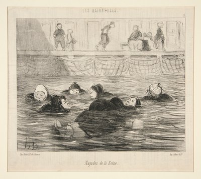 Nayades of the Seine, från Les Baigneuses av Honoré Daumier